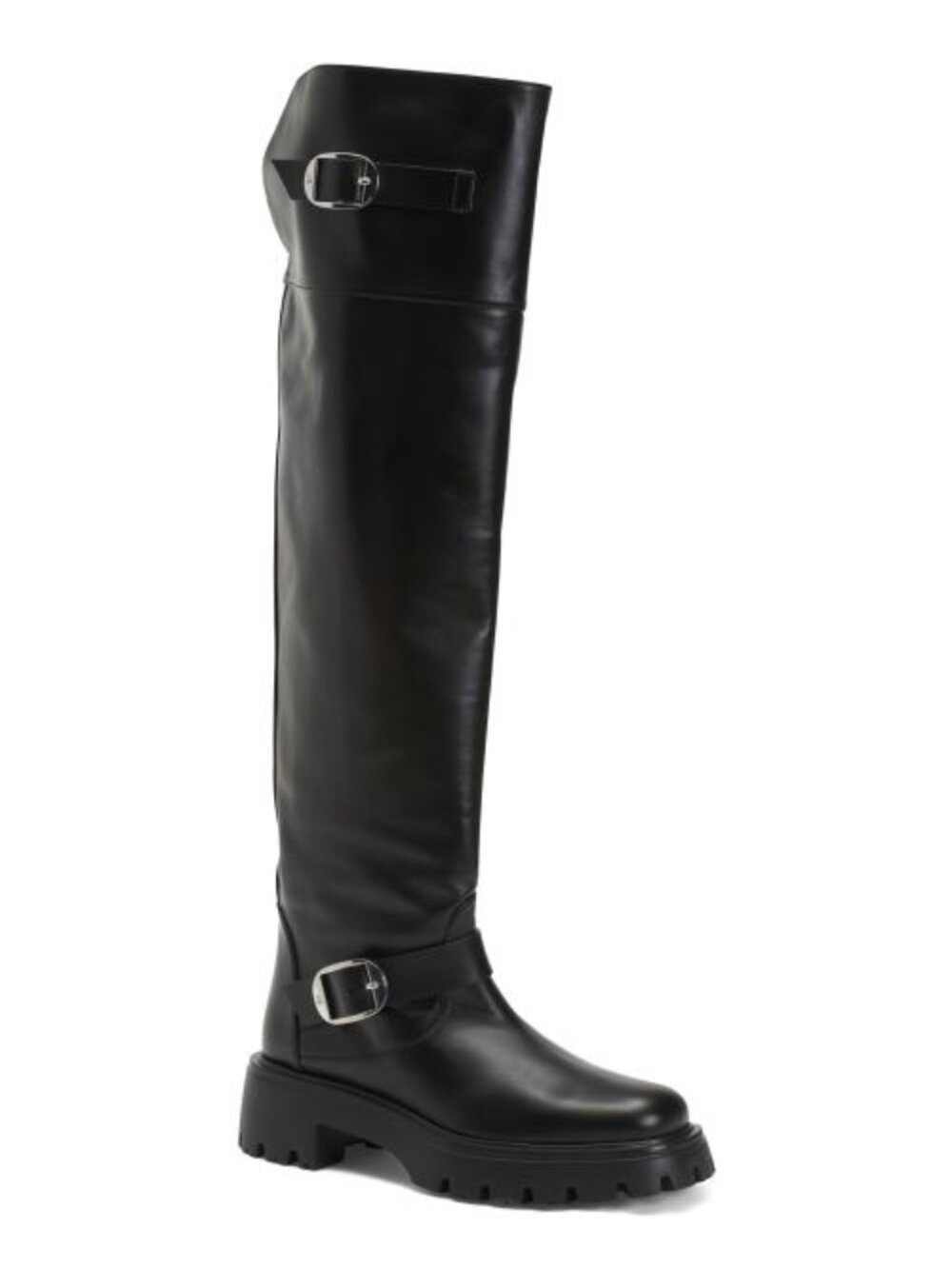 STUART WEITZMAN Made In Spain Leather Emerson Moto Tall Boots